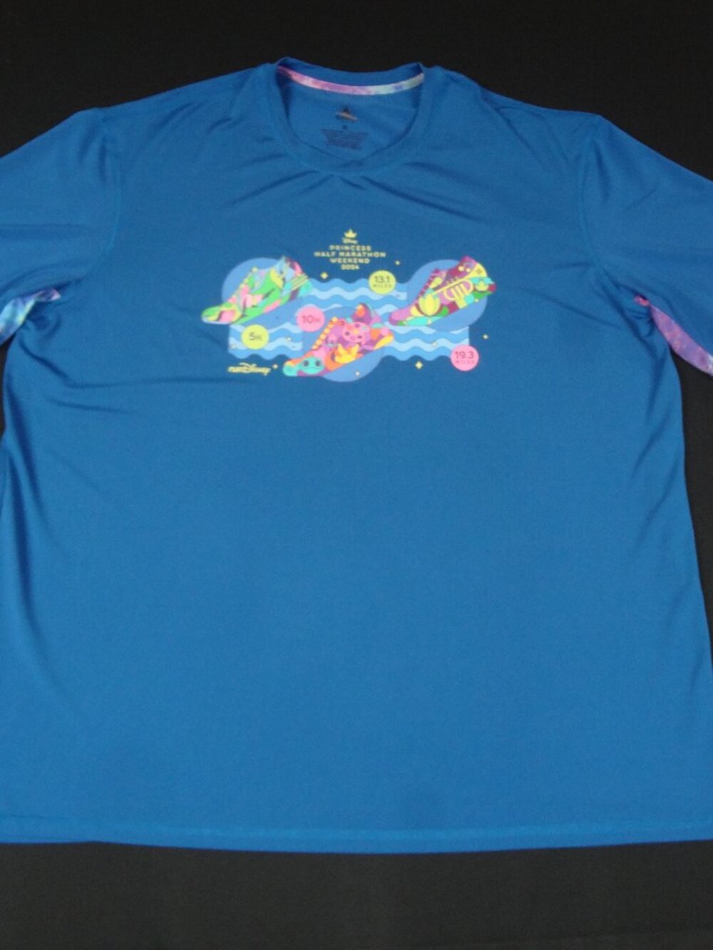DISNEY PRINCESS MARATHON WEEKEND 2024 BLUE XL ATHLETIC T-SHIRT L573